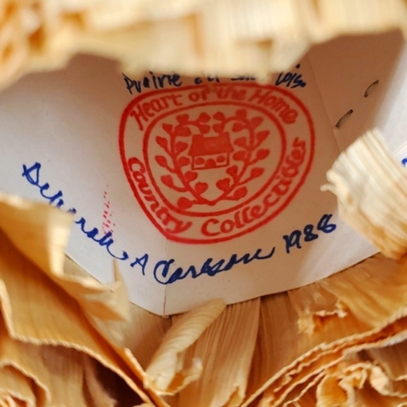 Vintage 80s Corn Husk Mother & Child Doll Handmade Amish Faceless Country Farm 9 - Picture 10 of 12